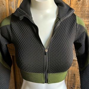 Waffle Workout Athletic Crop Jacket